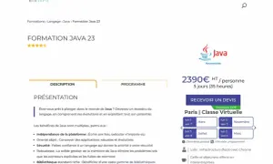 Formation Java 23 : plongez dans le monde du langage Java, maîtrisez ses évolutions et son potentiel.