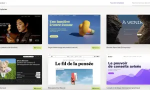 Découvrez des modèles pour créer un site avec Wix : cybersécurité, produit, CV, blog, entreprise.