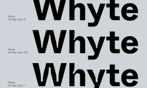 Essai de typographie "Whyte" avec différents réglages d'ink trap pour un rendu printwriter Java.