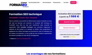 Formation SEO technique FormaSEO : apprenez à optimiser votre site web. Offre accessible dès 1500€.