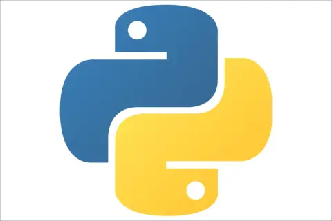 Logo Python bleu et jaune. Utile pour apprendre à remove nan from list python.
