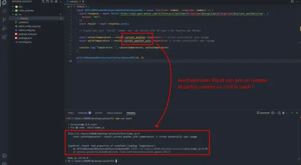 Erreur de compilation : impossible de lire les propriétés de undefined. Le code tente d'inverser les lettres d'un mot, mais une donnée est manquante.