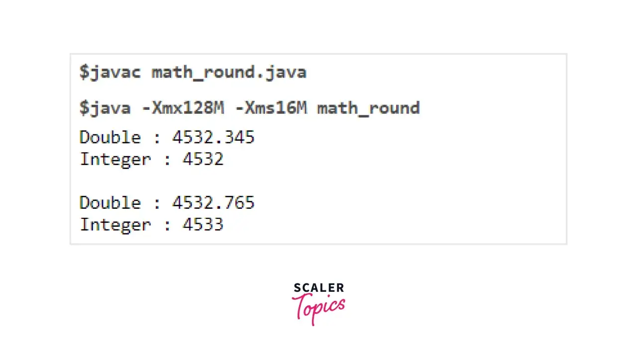 Exemple de conversion de java int to double, montrant comment un double est arrondi en entier.