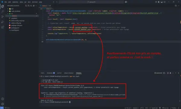 Erreur de compilation : impossible de lire les propriétés de undefined. Le code tente d'inverser les lettres d'un mot, mais une donnée est manquante.