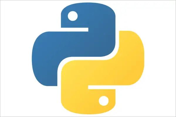 Logo Python bleu et jaune. Utile pour apprendre à remove nan from list python.